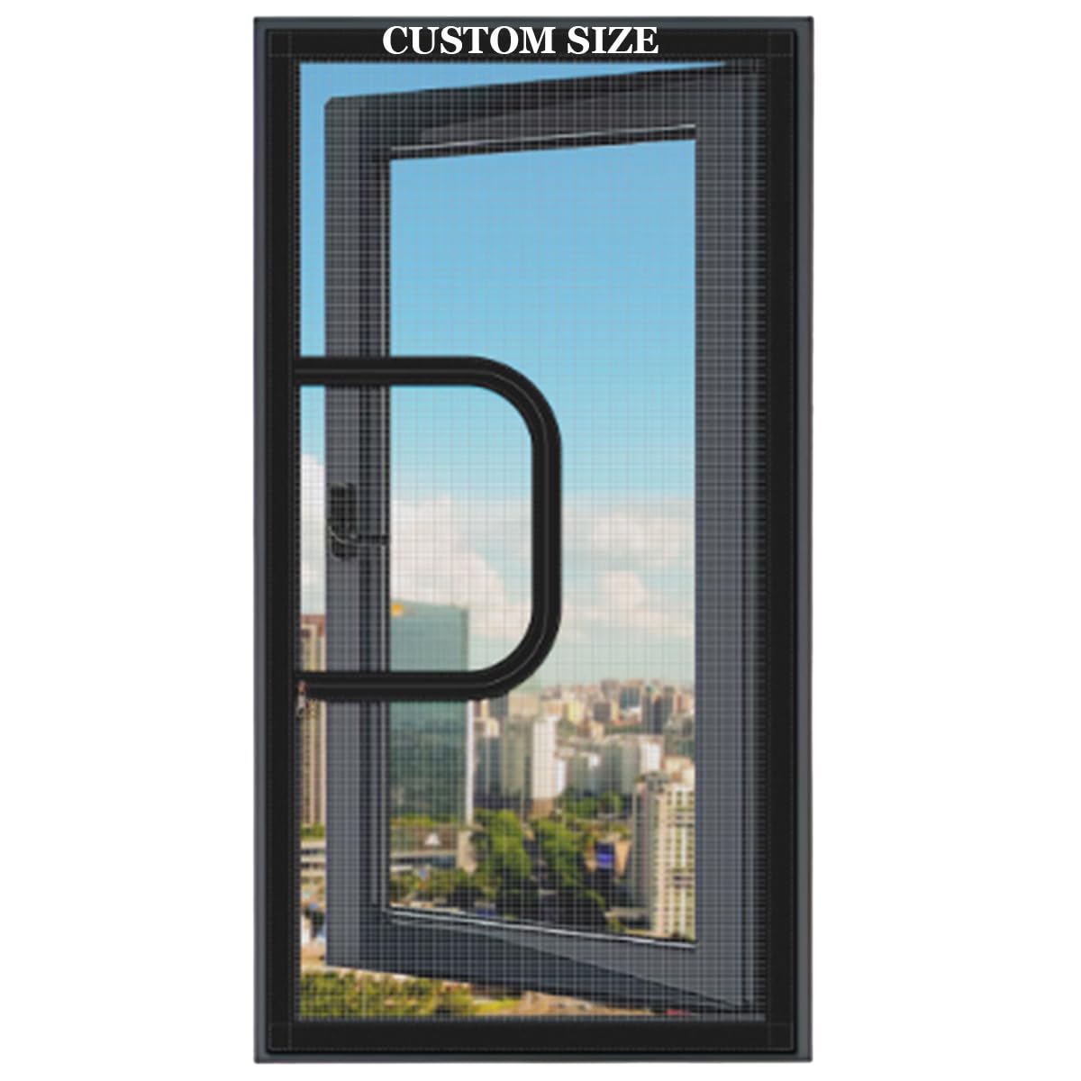 Yuly Custom Size Window Screen Insect Mesh,Self-Adhesive Fly Screen Mosquito Curtain,Cat Protection Window Guard With Zip,Balcony Window Safety Net