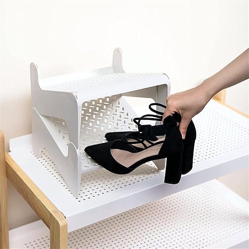 Miniatura 6 de dxjsf Estante de zapatos apilable para almacenamiento de zapatos nórdico simple, zapatero de plástico para el hogar, organizador en capas, gran
