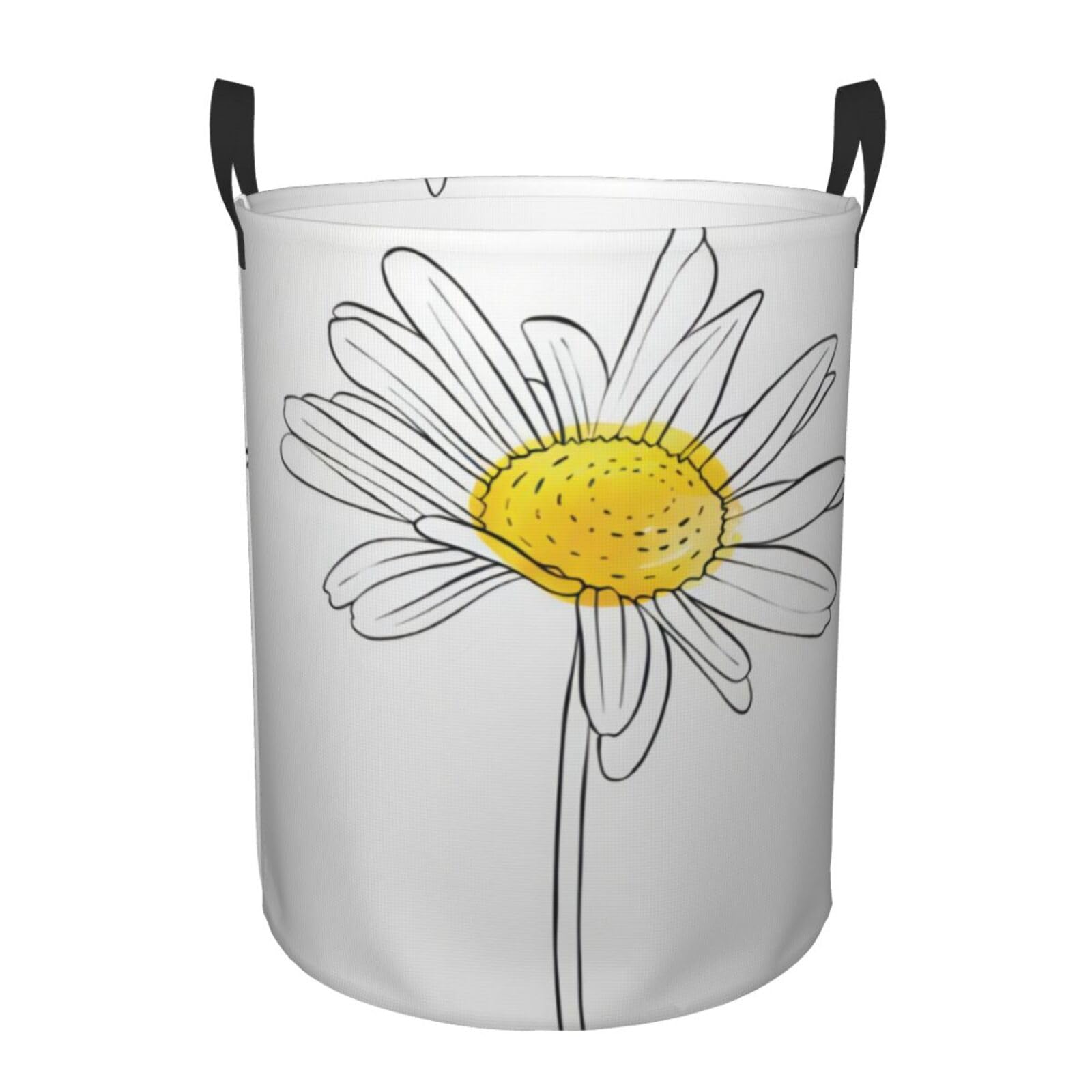 M Circular Hamper Drawing flower Print Storage Basket for Home