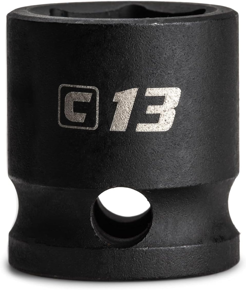 Capri Tools 13 mm Stubby Impact Socket, 3/8 in. Drive, 6 Point, Metric