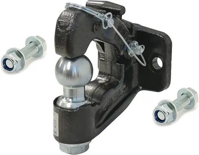 Crochet d'attelage mixte 3500kg, boule 50mm, anneaux 68/76mm