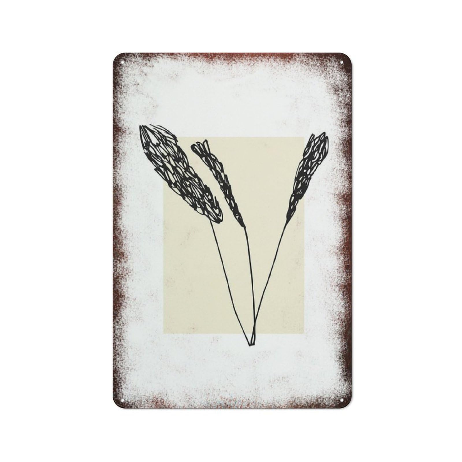 peiyeety Metal Tin Sign Metal Dried Grass Pattern Vintage Rustic Wall Art Decor Kitchen Bathroom Bedroom Living Room Cafe Farmhouse Entryway Office Garage Home Bar Laundry Room Porch 8x12 Inch