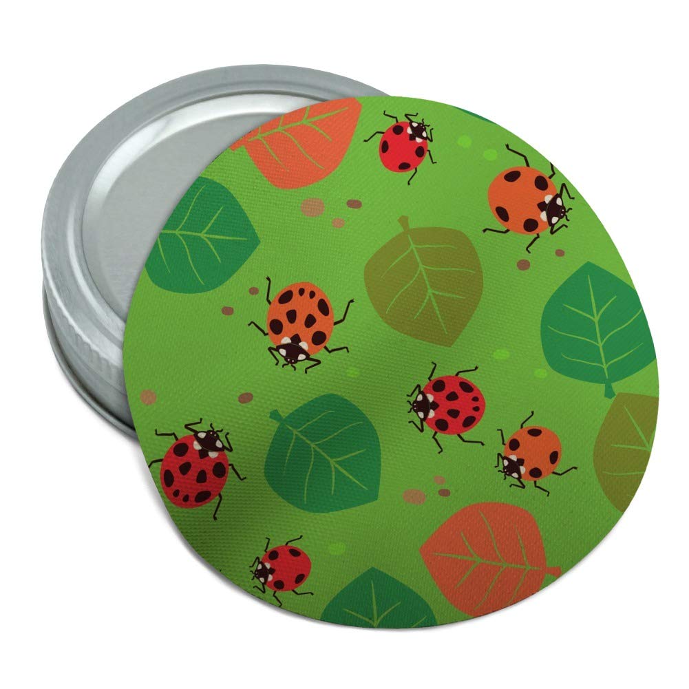 Lots of Ladybugs and Leaves Pattern Round Rubber Non-Slip Jar Gripper Lid Opener