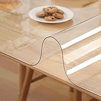 Vista 4 de Eralove Protector rectangular de 20 x 36 pulgadas, protector de mesa transparente de PVC grueso de 0.069 pulgadas (0.059 in), protector