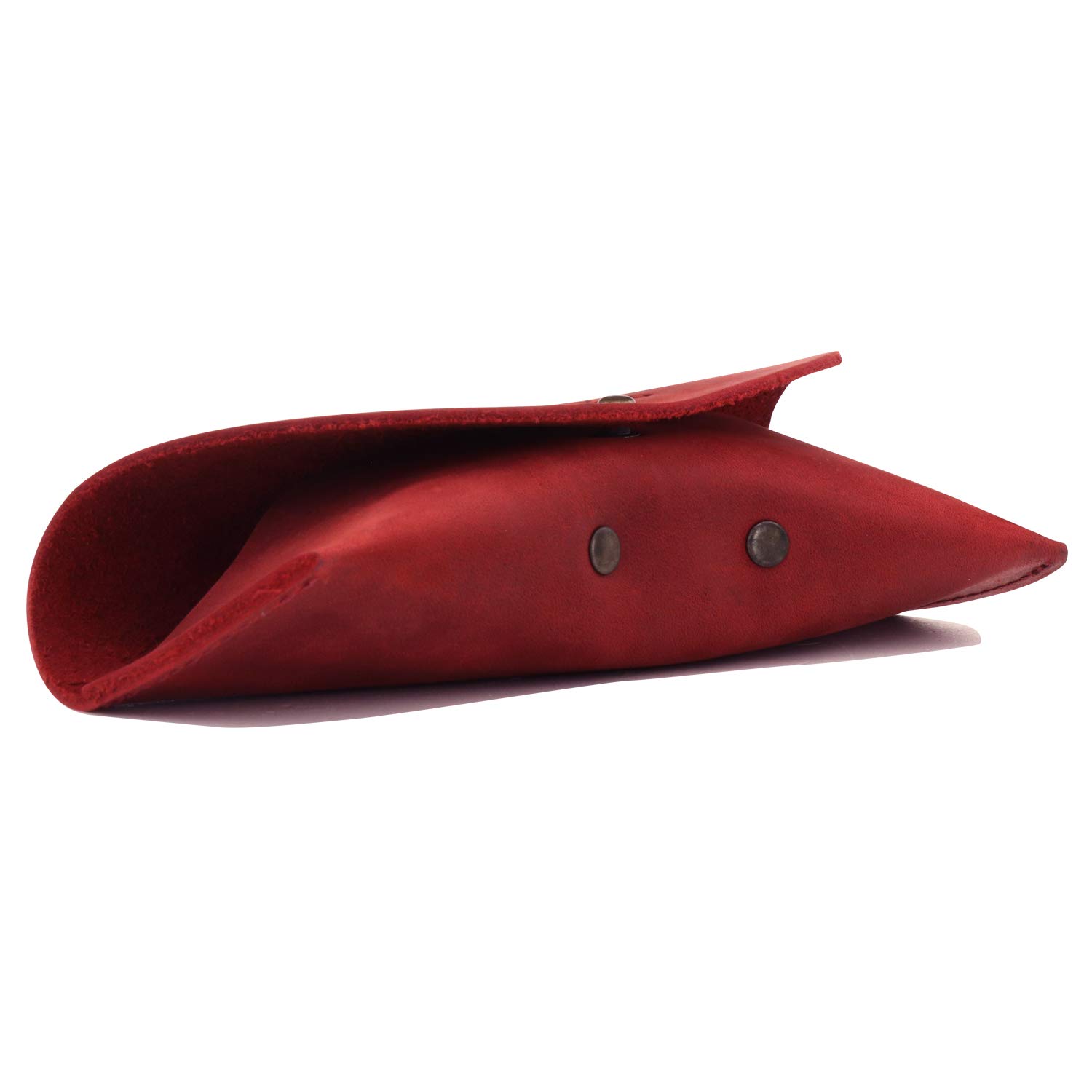 LONDO Genuine Leather Eyeglass Case with Button Closure