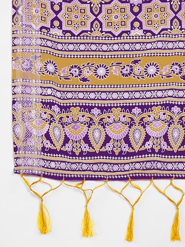 Image of SAREE MALL Women's Cotton Bandhani Printed Ready To Wear one Minute Saree With Unstitched Blouse
