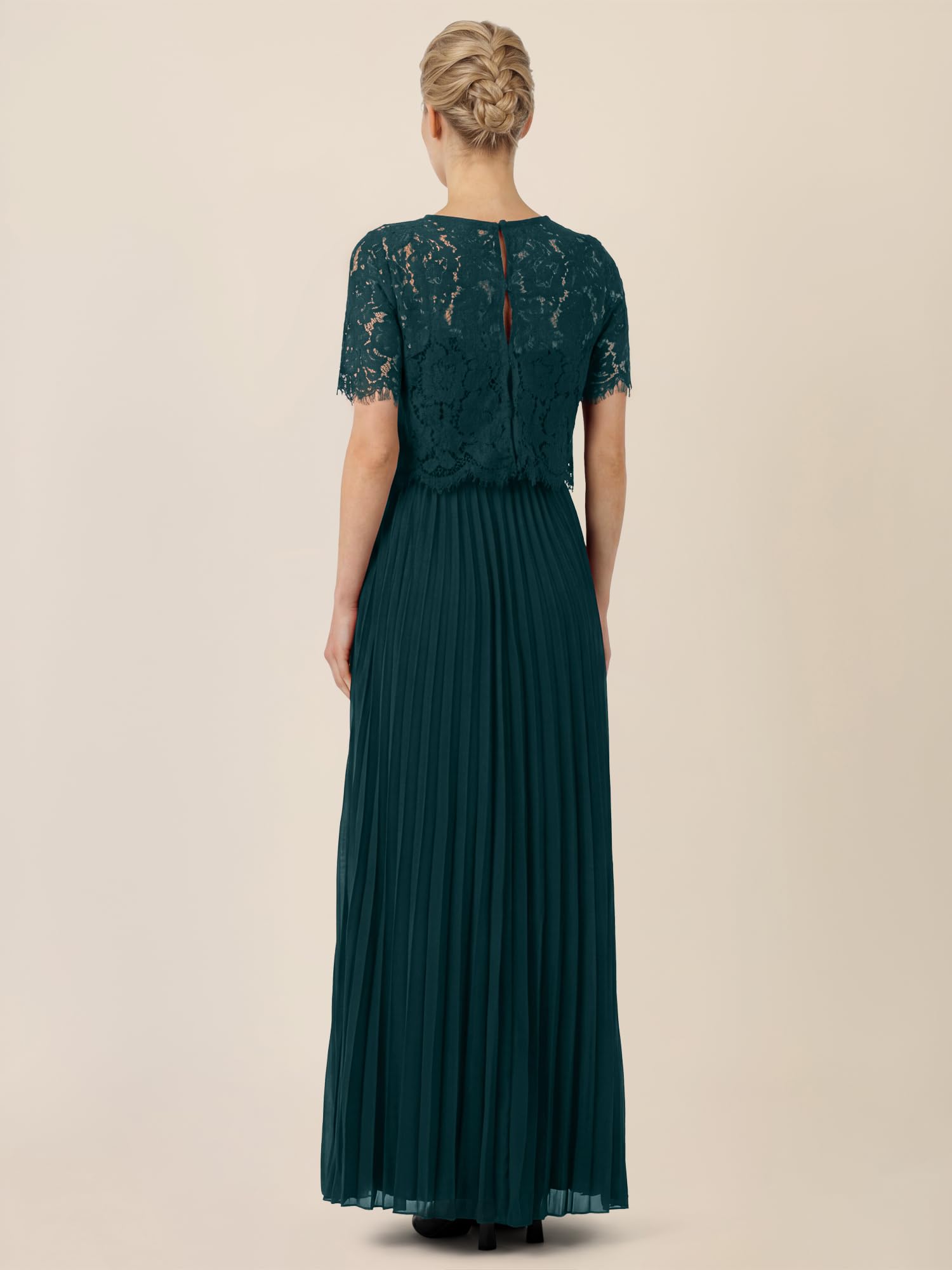 APART Abendkleid mit Spitzenjacke mit Spitzenoberteil und Plisseerock,