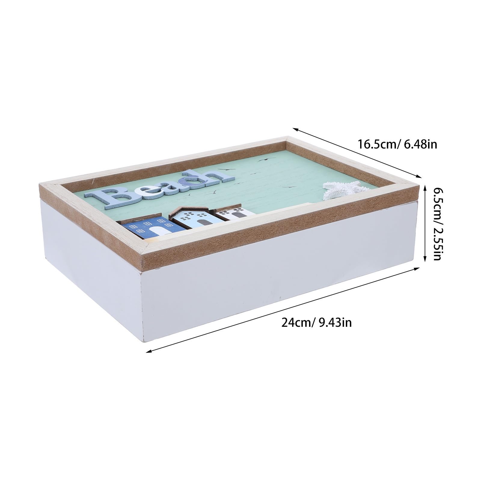 TOYANDONA Caja de Almacenamiento de Escritorio, Organizador de Bolsitas de Té de Madera, 6 Compartimentos, con Tapa y Divisor, Madera, para Bolsitas de Té y Snacks, para Hogar y Oficina