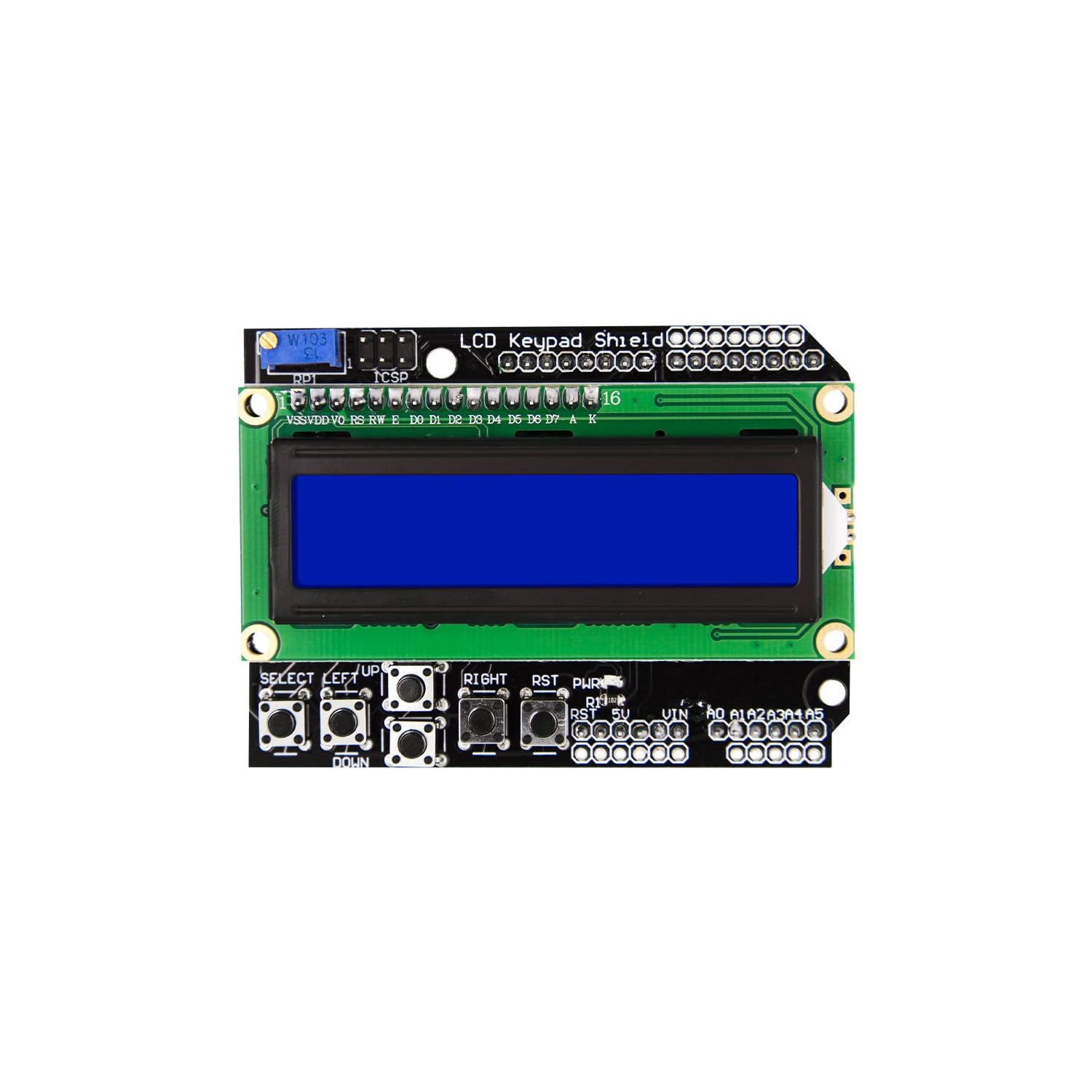 ProRock LCD1602 Shield Blue Backlight 16x2 Arduino UNO Mega 5-Key