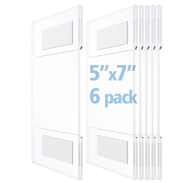 Buy OFFICE MAJOR Acrylic Sign Holder 5x7 Wall Mount Sign Holder with 3M Tape Adhesive, Office