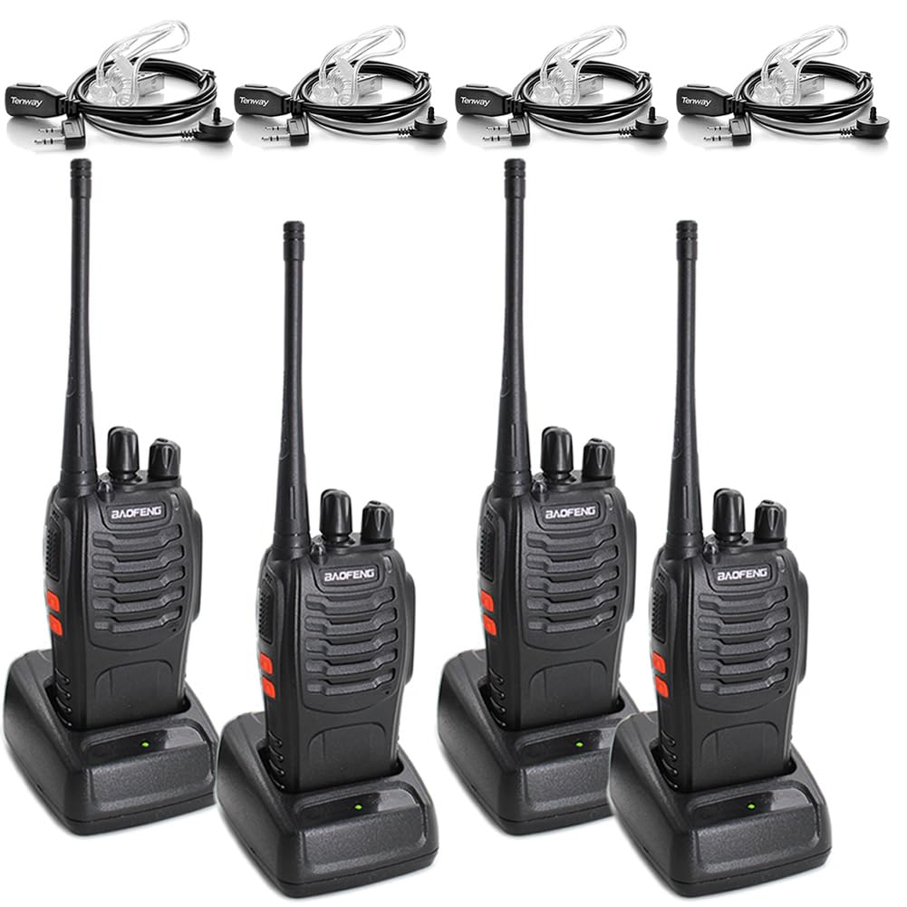 BAOFENG BF-888S Walkie Talkies High-Performance Long Range Two Way Radios for Outdoor Adventures and Team Communication (Pack of 4)
