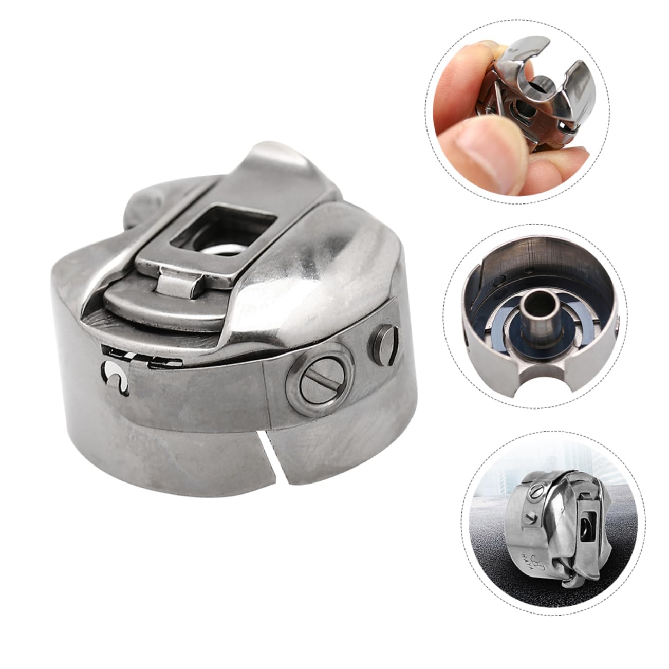 LIFKOME 4Pcs Metal Bobbin Case for Sewing Machines Durable Replacement Sewing Device Compact and Space Saving Design for Beginners and Craft Enthusiasts Use