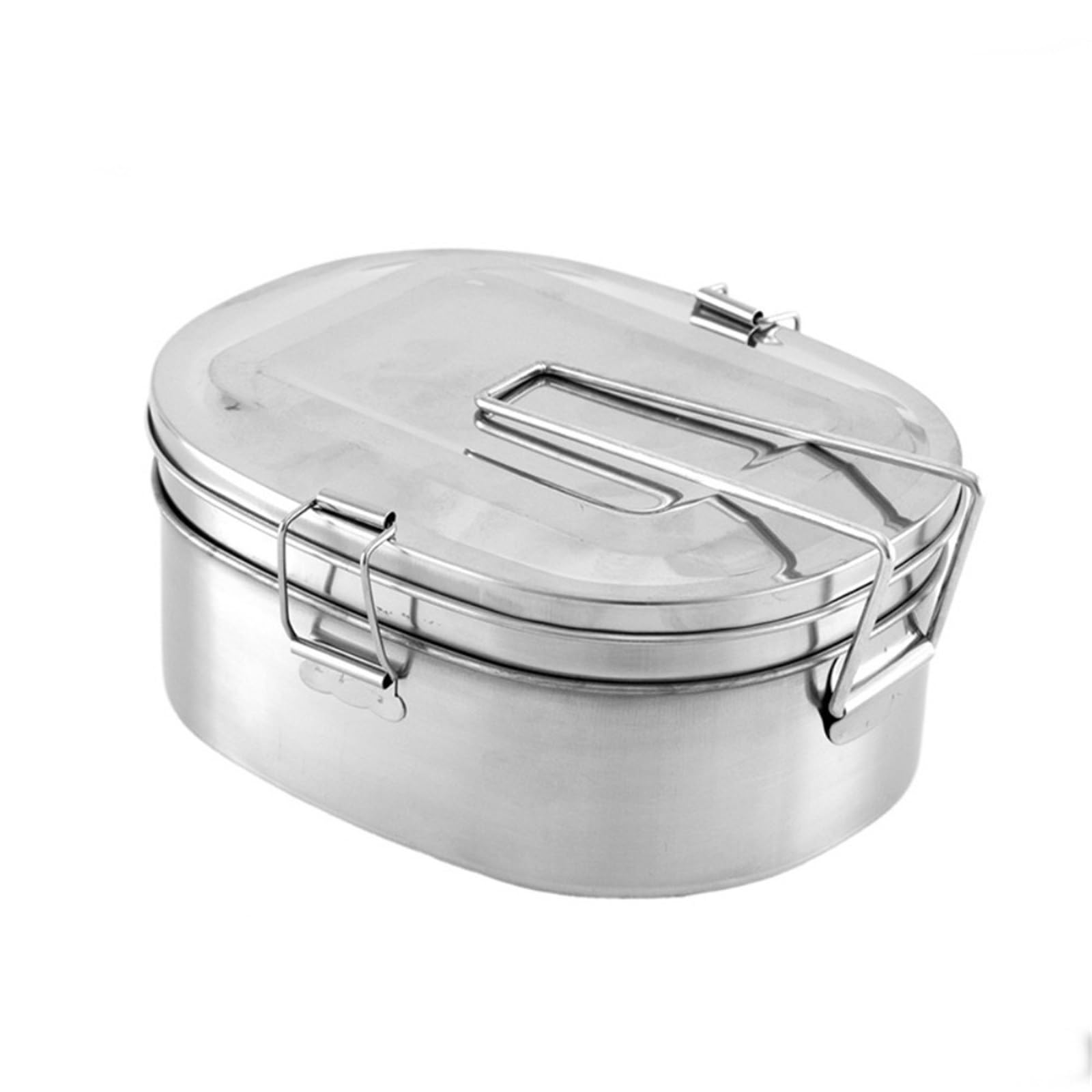 Fiambrera de acero inoxidable rectangular con asa plegable y compartimentos almacenamiento a prueba fugas(Type B-1550ML)