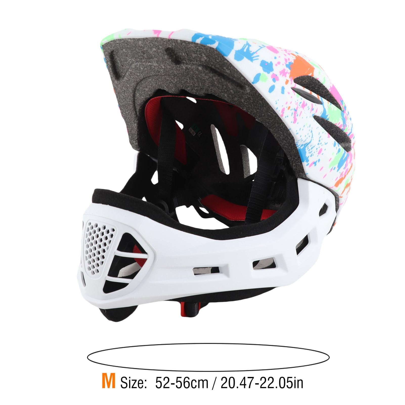 Full Face Adjustable Kids Bike Helmets, Lightweight Toddler Helmets with LED Light, Ventilation, for Sun Protection with Sponge Pad (M) — view 7