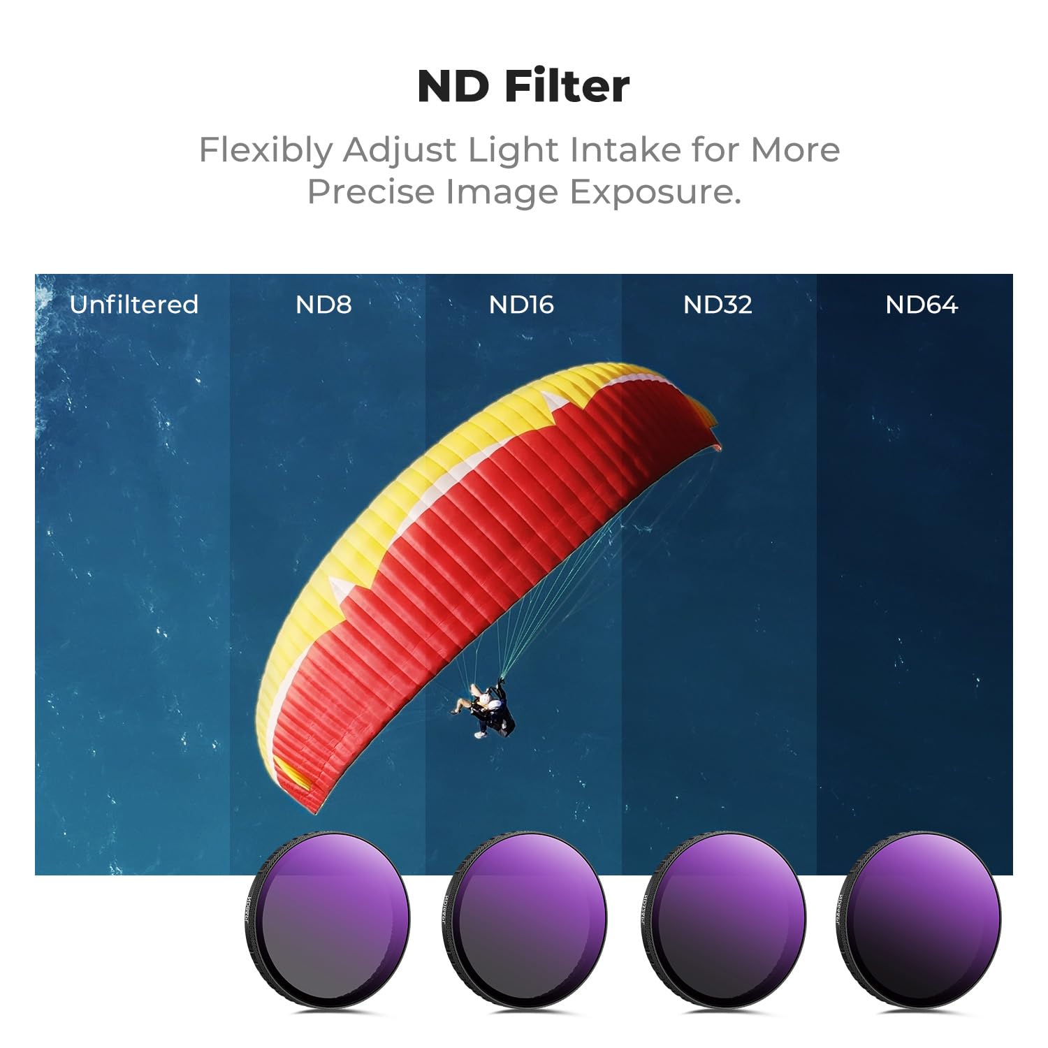 Zestaw filtrów K&F CONCEPT Clip-On Quick Change Filter Kit kompatybilny z DJI Osmo Action 6, 6 szt. CPL ND8 ND16 ND32 ND64 Black-Mist 1/4 Filtr HD Szkło optyczne/wielowarstwowa powłoka Akcesorium do k