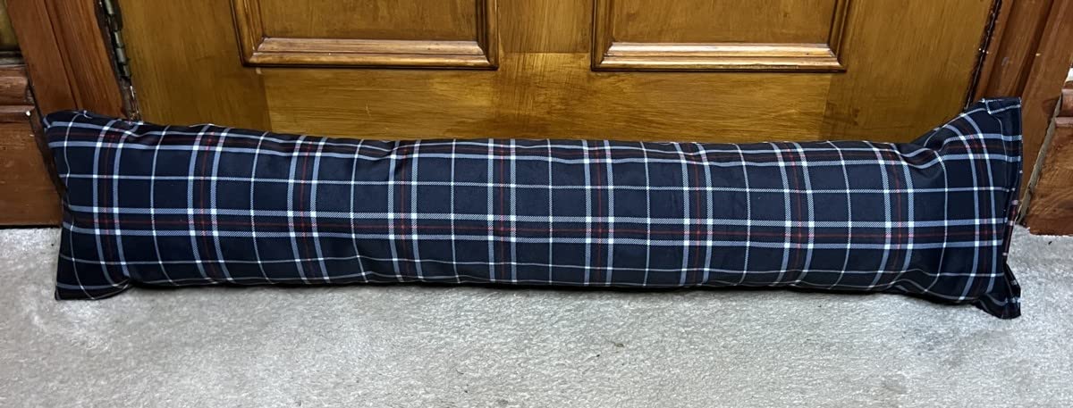 Goldstar Tartan Blue Waterproof Draught Excluder Draft Insulator Door Sausage Hallway Energy Saver wind stopper Cushion