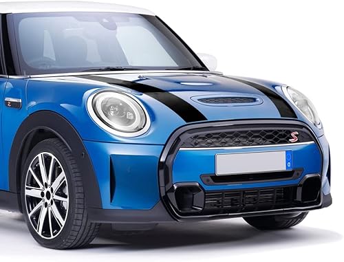 Miniatura 5 de Car Styling Bonnet Stripes Hood Decal Stickers for Mini Cooper F55 F56 Decoration (Gloss Black)