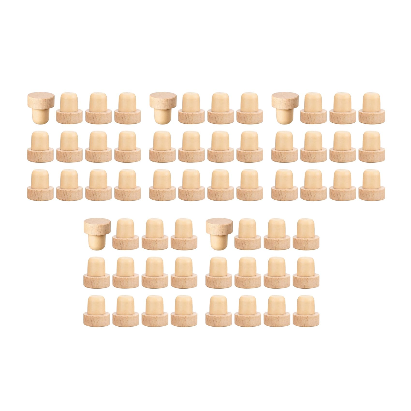 Hndhbfgrt Wine Bottle Corks T Shaped Cork Plugs for Wine Cork Wine Stopper Reusable Wine Corks Wooden and Rubber (60 Pieces)