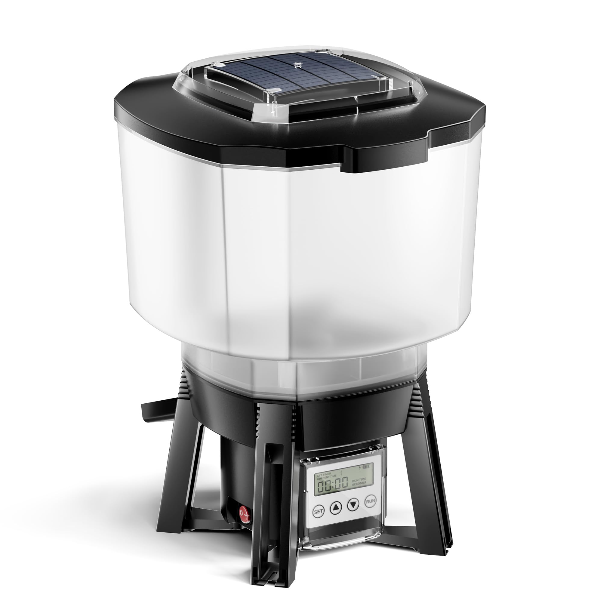 SunSun Alimentador automático de Peces de estanques Alimentado por energía Solar CFF-212 comedero programable con depósito de 12 litros para 1 a 6 alimentaciones al día Estanque jardín
