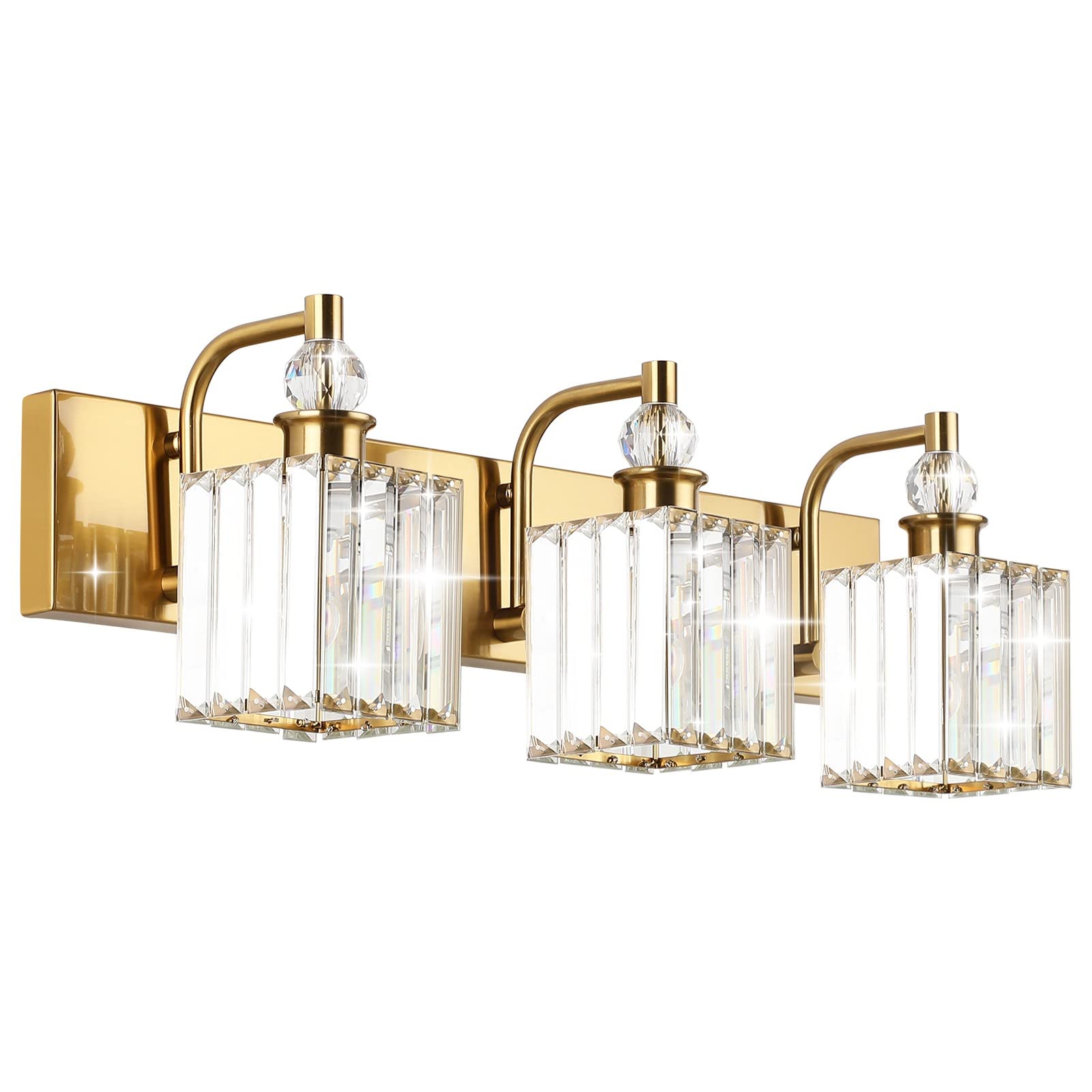 Ralbay Crystal Bathroom Vanity Light - 4 Light Modern Crystal Bathroom Lights Fixtures Over Mirror, Stainless Steel Chrome Vanity Light for Wall Lights Fixtures — image 1