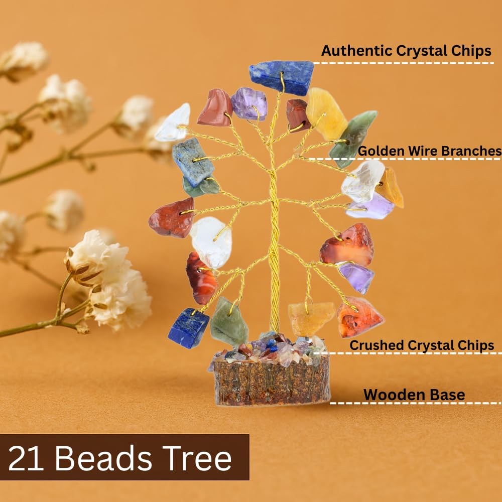 Set Of 12 Mini Crystal Trees – Handmade Healing Crystal Decor For Home, Office & Gifts
