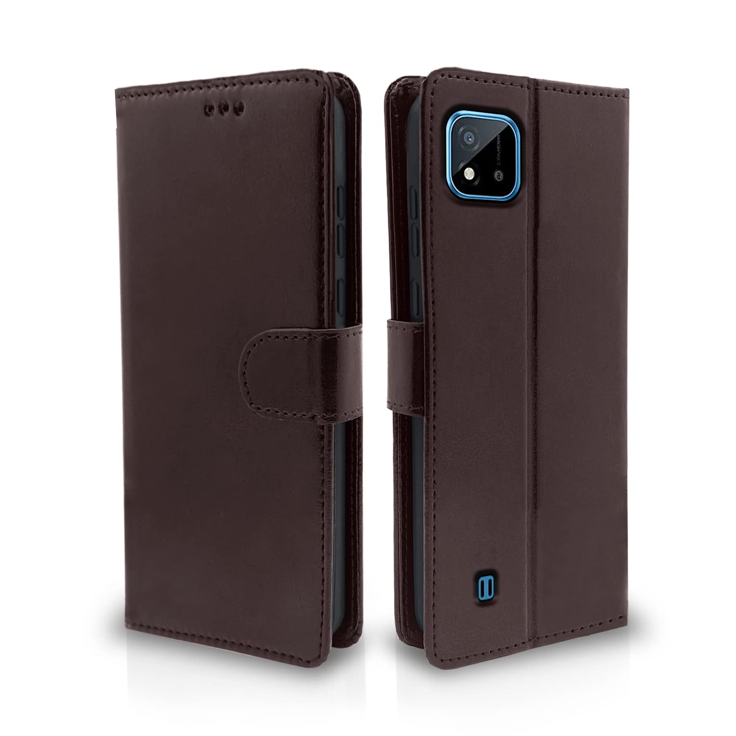 Pikkme Realme C20 Flip Case Leather Finish | Inside TPU with Card Pockets | Wallet Stand and Shock Proof | Magnetic Closing | Complete Protection Flip Cover for Realme C20 (Coffee) (B0BK7TRGMV) Amazon Price History, Amazon Price Tracker
