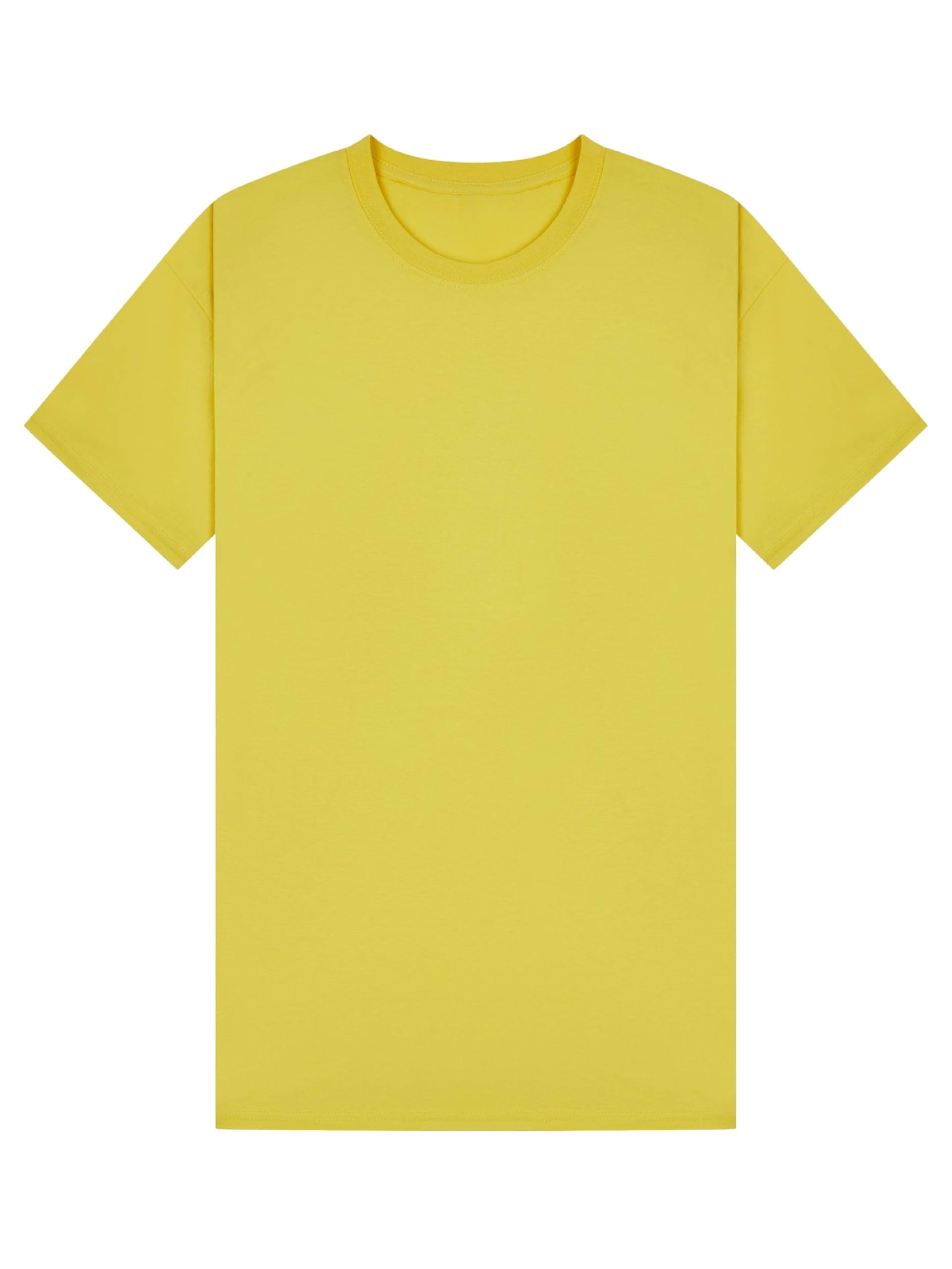 Coozo Unisex Yellow Ringspun Classic Crew Necked T-Shirt - 5XL