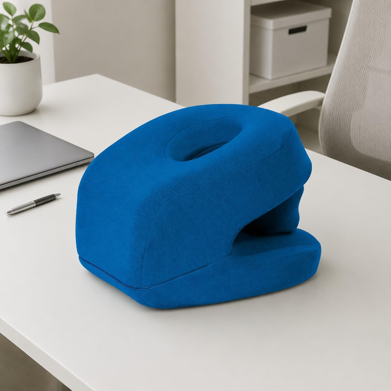 Almohada Ergonómica con Núcleo Espuma Viscoelástica Ergonómico Cojín Espuma Viscoelástica Transpirable para Estudiantes, Viaje, GrisOscuro