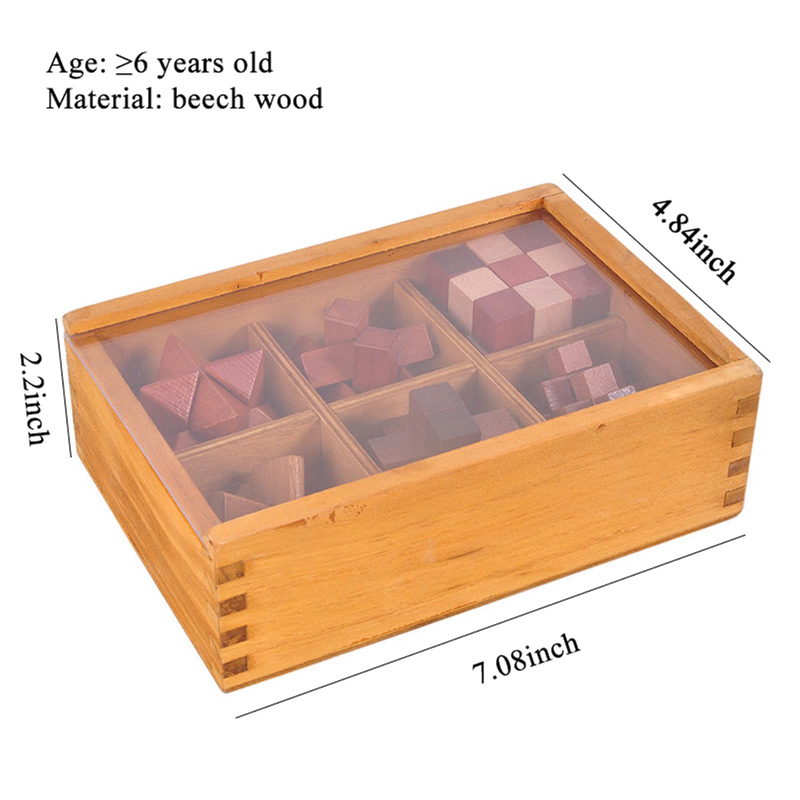Rompecabezas 3D de Madera del Enigma Juego Puzle, IQ Juguete Educativo, Rompecabezas de lógica, Prueba de Inteligencia, Rompecabezas 3D entrelazados, para niños y Adultos
