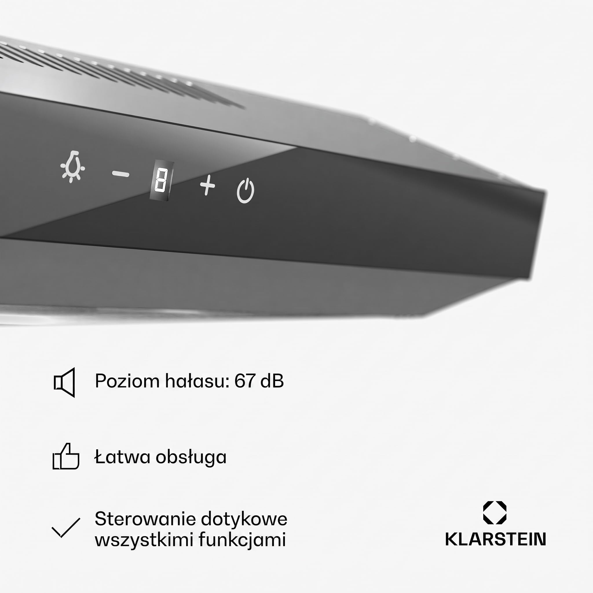 Klarstein Contempo Neo Unterbau-Abzugshaube 60 cm 175 m³/h LED Edelstahl Acryl