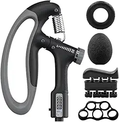 Kit Hand Grip Exercitador de Mãos e Dedos Ajustável 5 a 100kg Para Força Resistência Fisioterapia e Reabilitação Com Contador