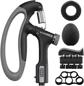 Kit Hand Grip Exercitador de Mãos e Dedos Ajustável 5 a 100kg Para Força Resistência Fisioterapia e Reabilitação Com Contador