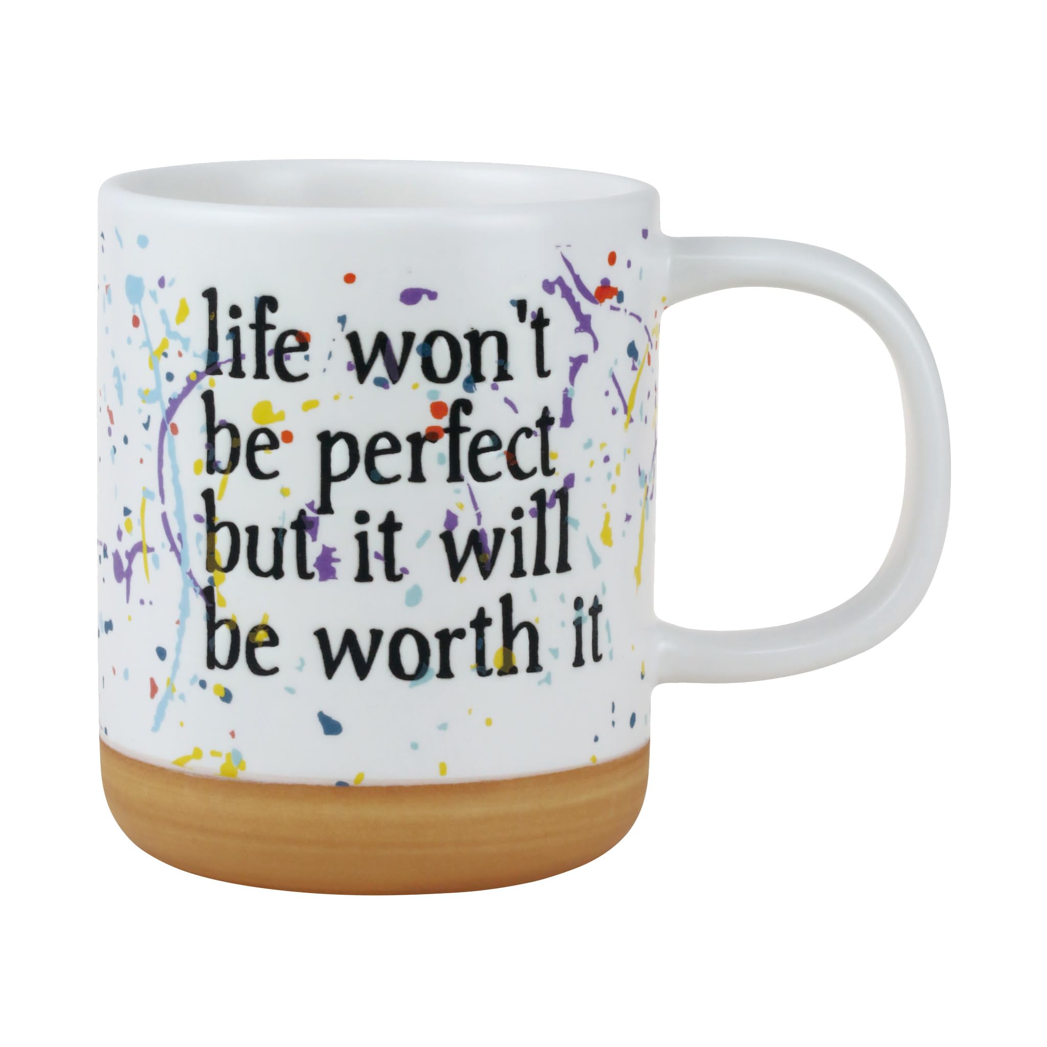 Enesco Our Name is Mud Life Won't Be Perfect Splatter Coffee Mug, 16 Ounce, Multicolor
