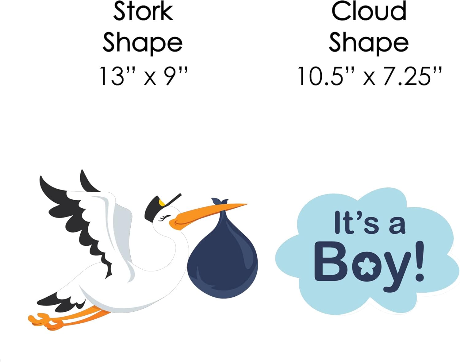 Big Dot of Happiness Boy Special Delivery - Baby Announcement Lawn Decorations - Outdoor Blue It's A Boy Stork Baby Shower Yard Decorations - 10 Piece