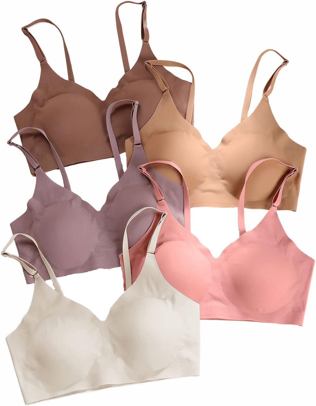 Verdusa Women's 5Pack Padded Seamless Bralettes Bra Camisole Top at Amazon Women’s Clothing store
