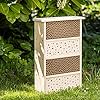 Navaris Bee House for Garden - 10.2" x 15.8" Hotel With Nesting Tubes Box and Holes for Carpenter, Pollinating, and Mason Bees