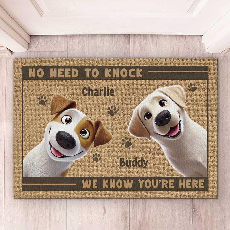 DOPTIKA Custom Welcome Mat for Front Door, Funny Dog Door Mat Gifts for Dog Lovers, Decorative Door Mats, Best House Warming Gifts 2025, No Need to