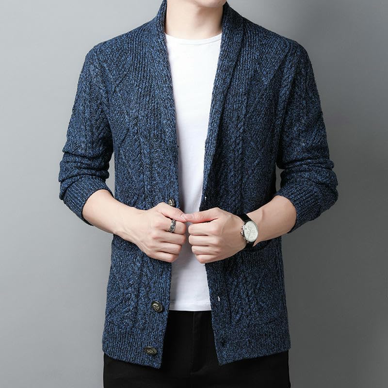Cardigan en tricot homme coupe ajustée et style coréen décontracté