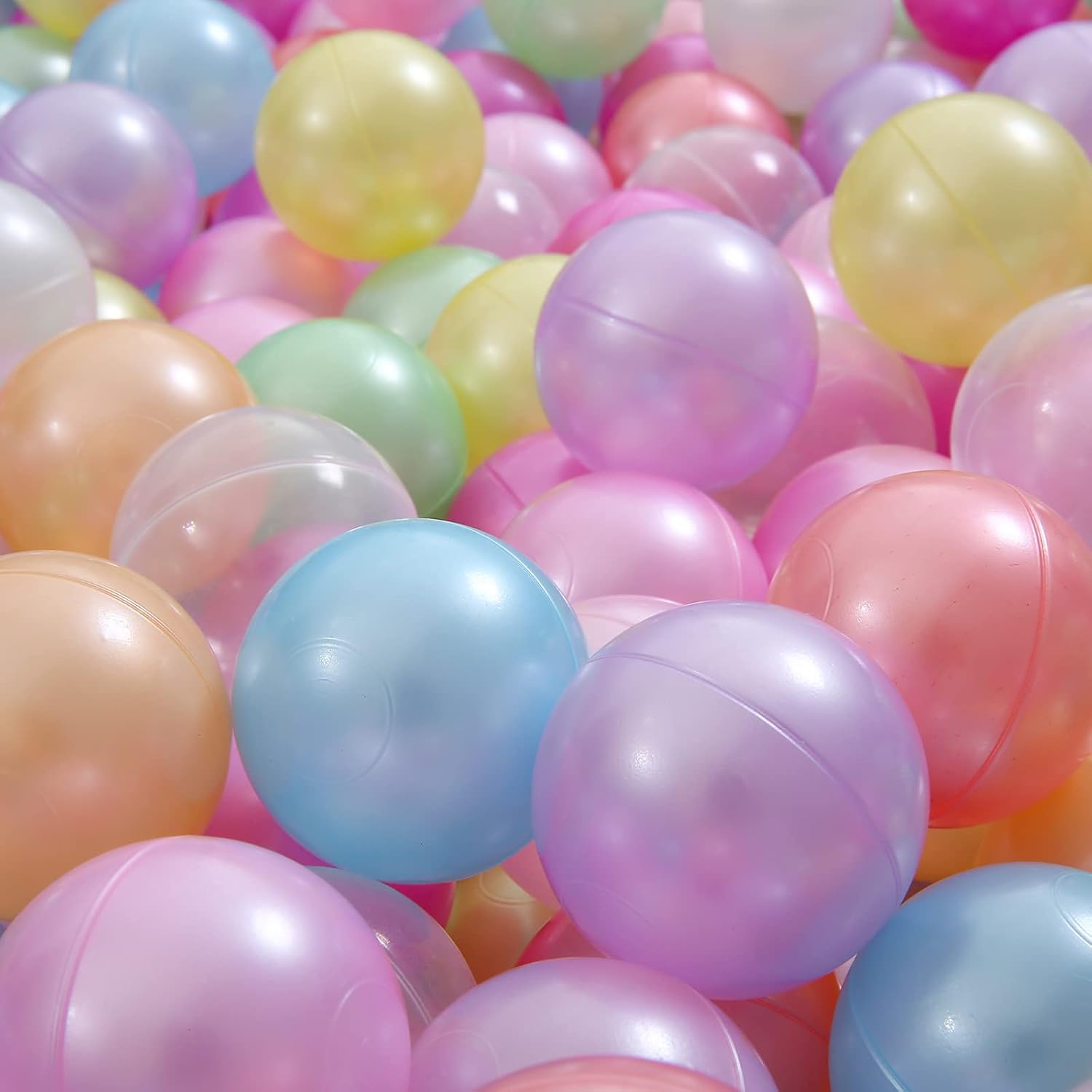 STARBOLO Ball Pit Balls for Toddlers Pack of 100 200 500 - BPA&Phthalate Free Non-Toxic Crush Proof Soft Plastic Balls for 1-5Years Old Toddlers Girl Kids Birthday Pool Playpen Tent Party