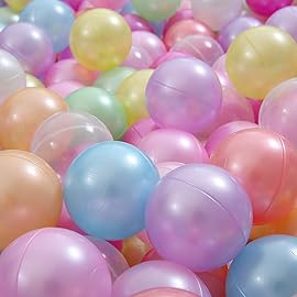 STARBOLO Ball Pit Balls Pack of 100 - New 10 Pearl Colors BPA&Phthalate Free Non-Toxic Crush Proof Play Balls Soft Plastic Ball for 1-3 Years Toddlers Kids Birthday Pool Tent Party (2.2inches).