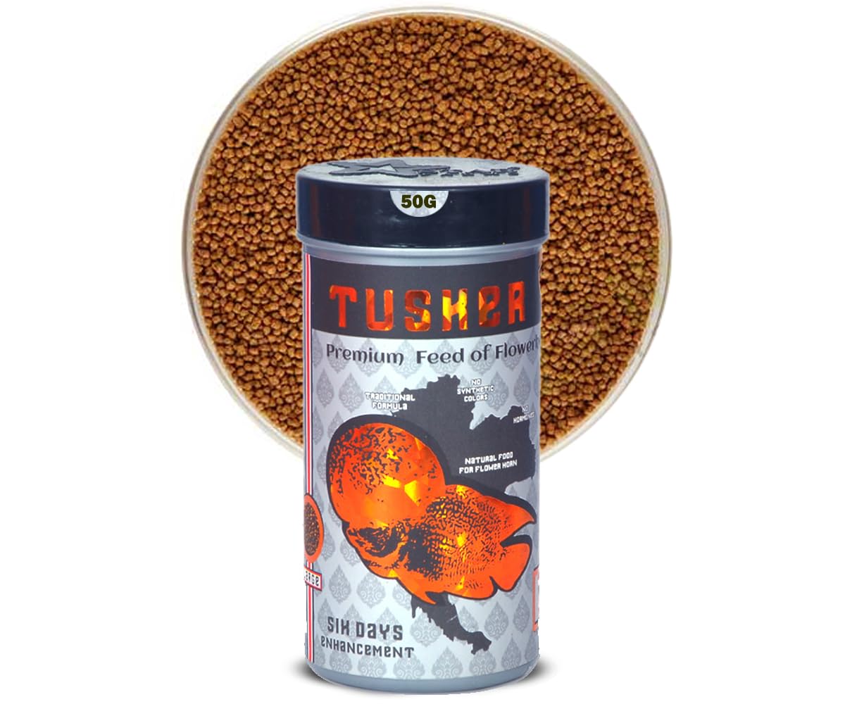 STAR FARMS Tusker Premium Feed of Flowerhorn Fish 50Grams / Natural Food for Flowerhorn Helps greatly in Color & their Bumpy head development Non water polluting (B0BG6BML3J) Amazon Price History, Amazon Price Tracker