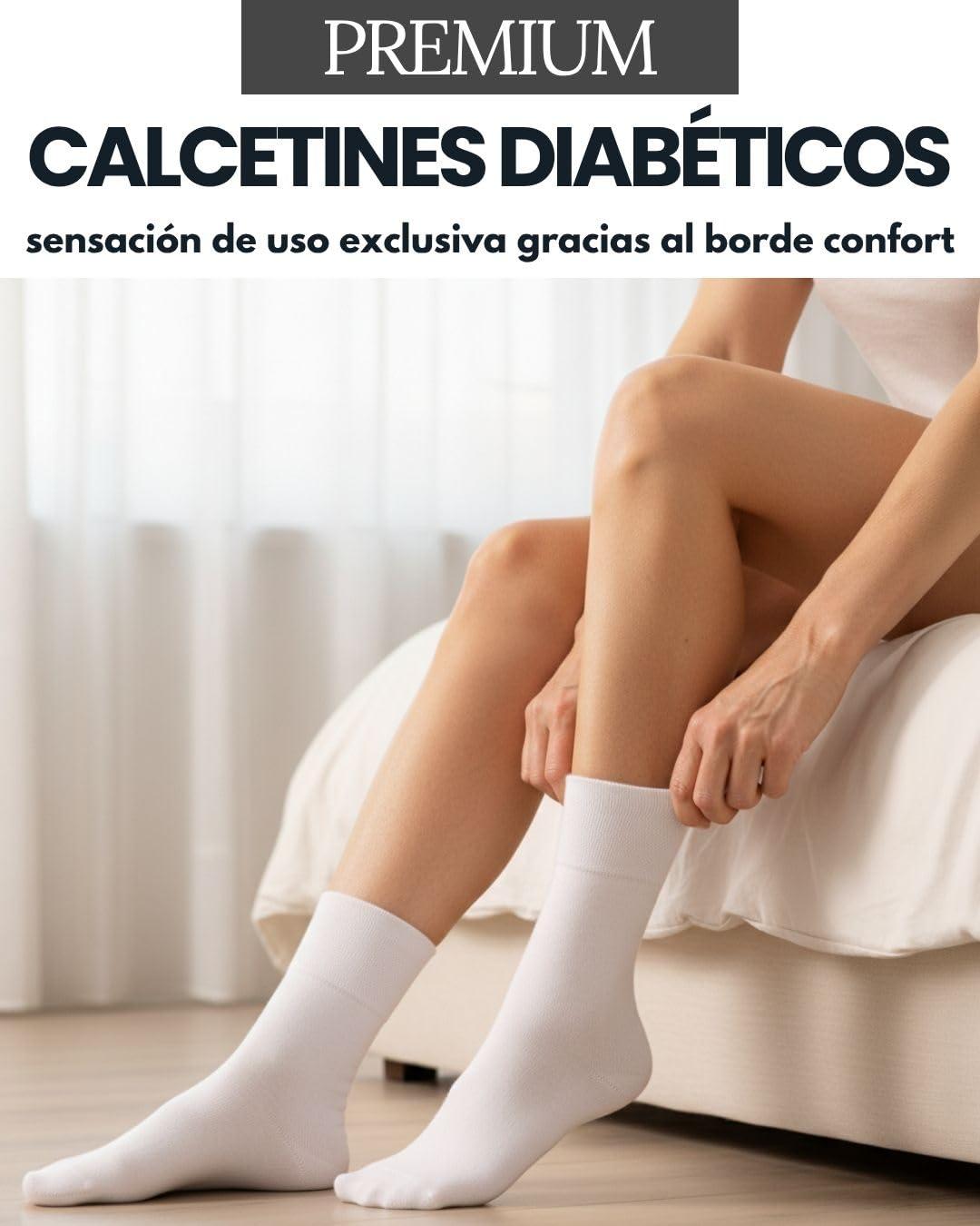 sockenkauf24 Calcetines Diabéticos 97% Algodón 6 Pares sin Elástico y sin Costuras con Cintura de Confort Hombre y Mujer