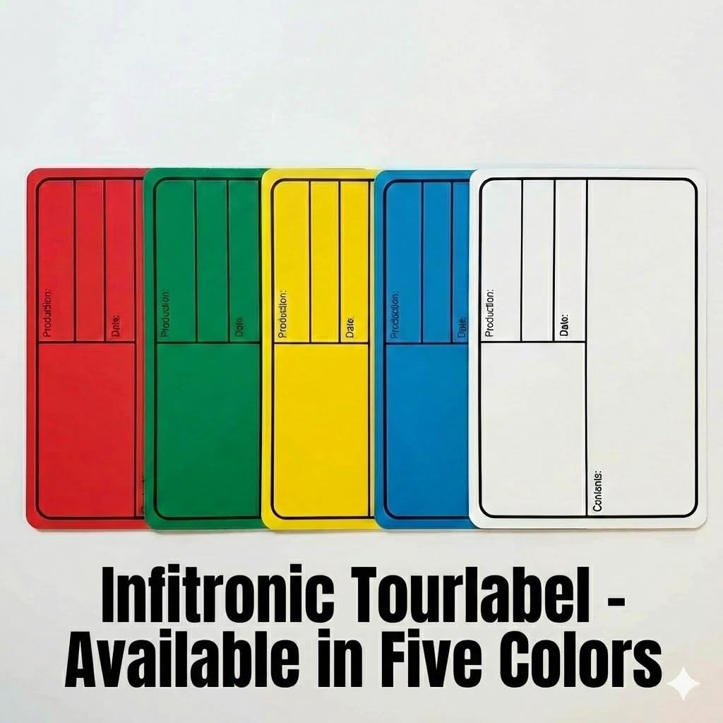 Infitronic Magnetische Flight Case Labels 177x127mm Blau Wiederverwendbare Tour-Etiketten