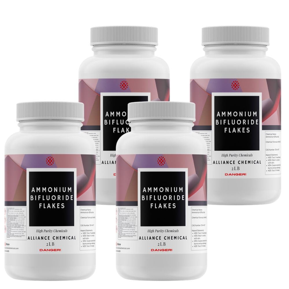 Ammonium Bifluoride Flakes - 4 Pack Bundle (8 lbs. in Total) - Superior Purity and Performance
