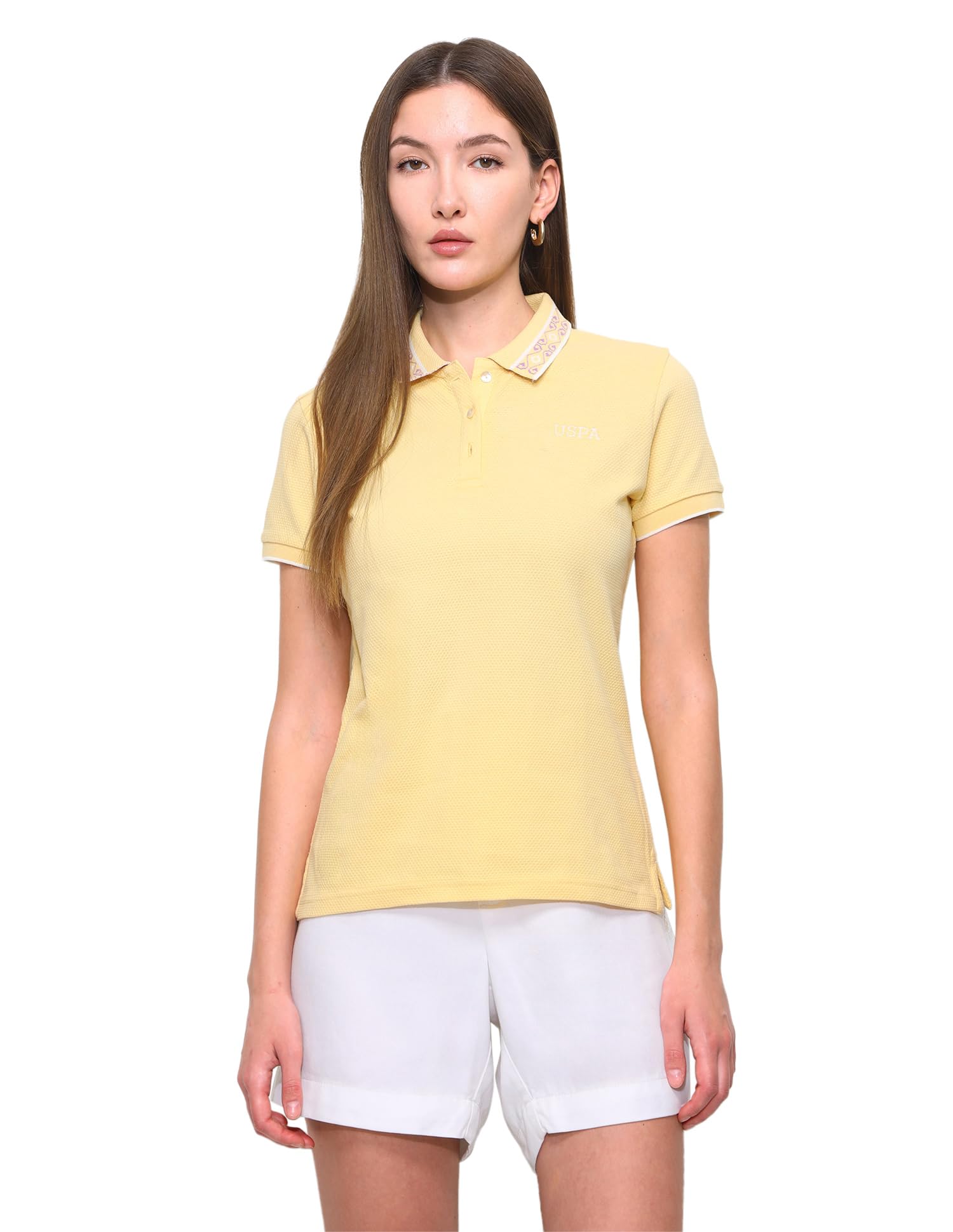 u.s. polo assn. Women's Textured Regular fit Polo Shirt-picture-43