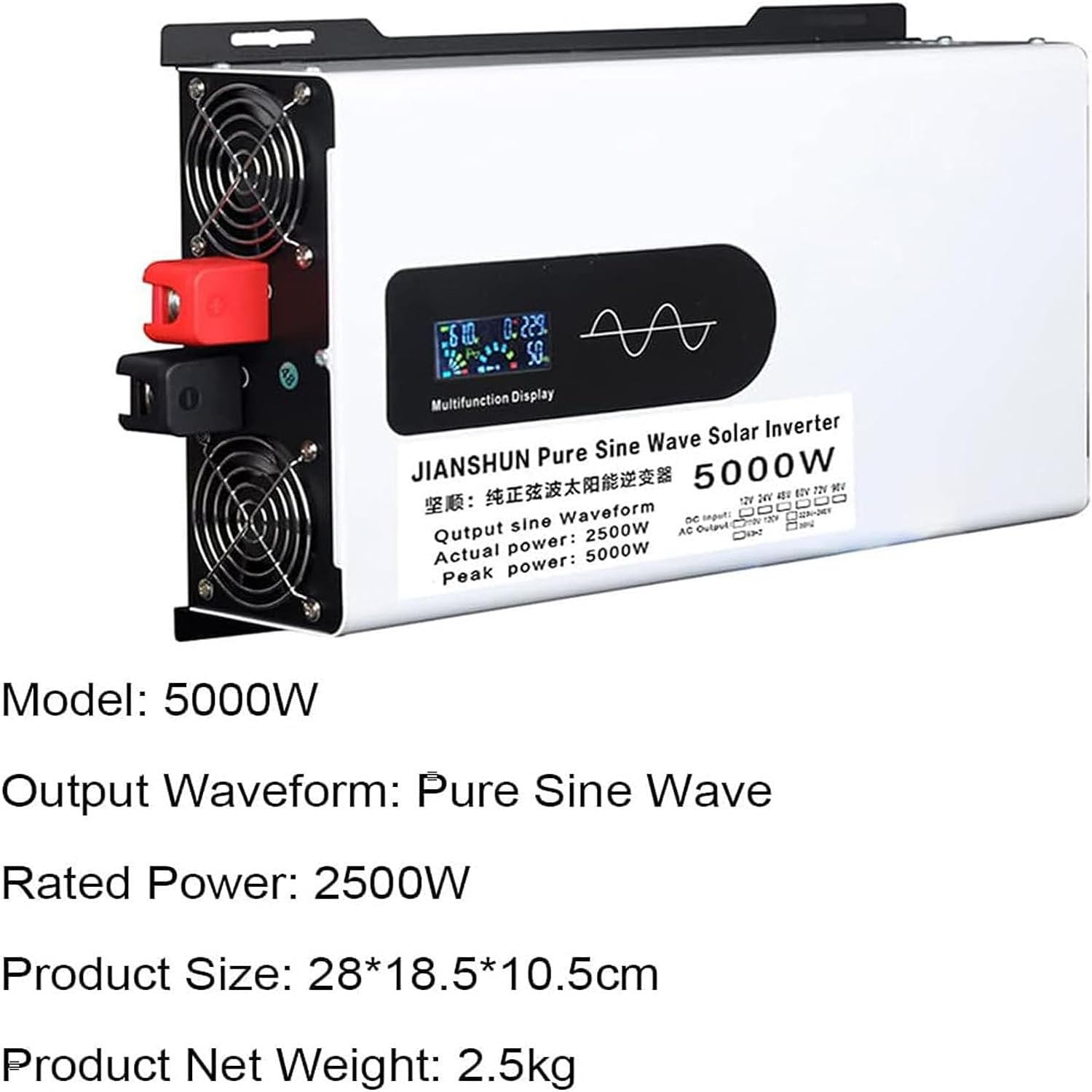 Przetwornica czystego sinusa 5000W 6000W 8000W 10000W 12000W przetwornica napięcia 12V 24V 48V 60V 72V do 110V 240V przetwornica napięcia samochodu przetwornica DC na AC dla samochodów,5000W-12V