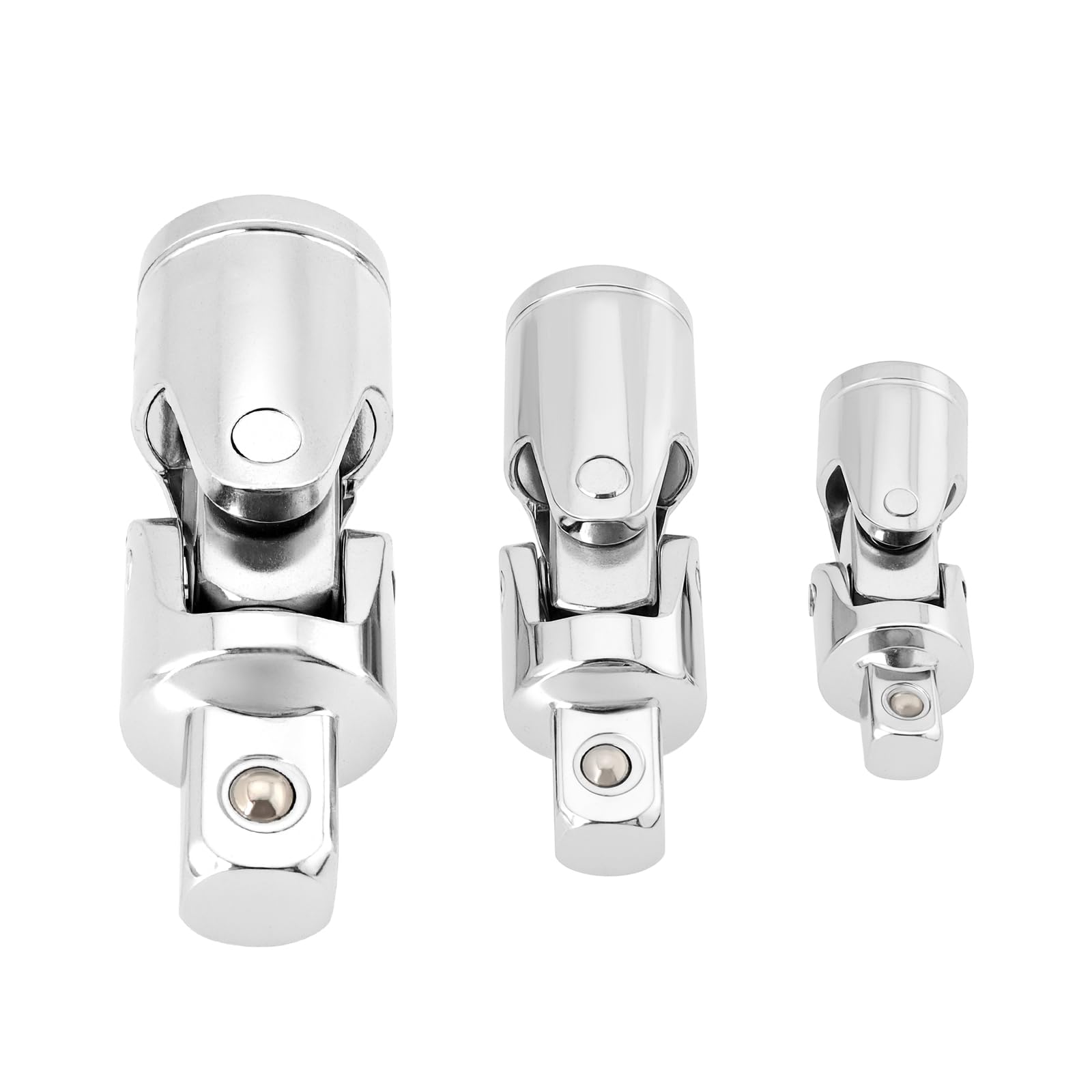OTOTEC 3Pcs Impact Universal Joint Socket Rotation Adapter Reducer Chrome Vanadium Steel Finish for Repairing Car Modification 1/2 1/4 3/8 (6.3mm/10mm/12.5mm)