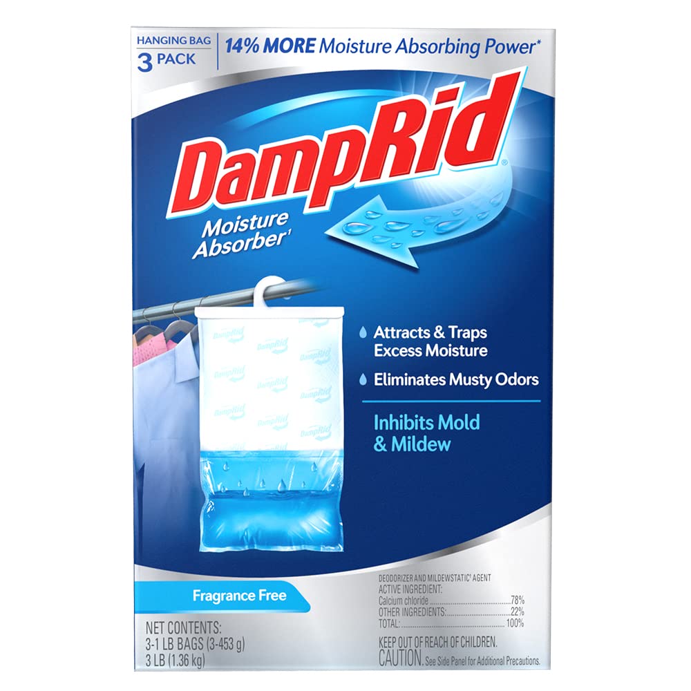 DampRid Fragrance Free Hanging Moisture Absorber, 16 oz., 3 Pack