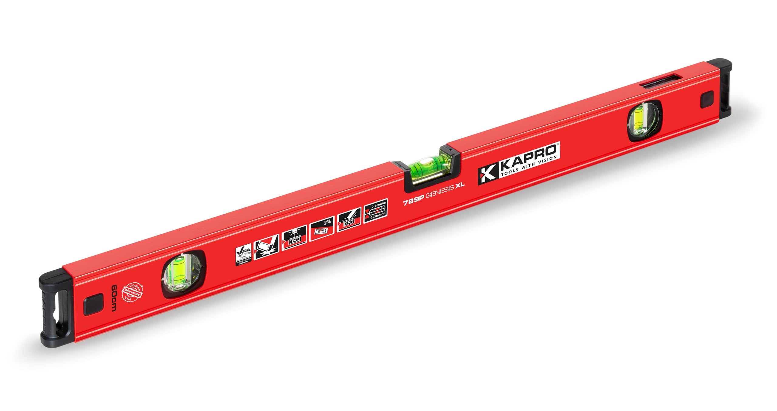 Kapro - 781 Genesis Box Level - Features Horizontal Vial and Dual-View Plumb Site - VPA Certified - Aluminum - Non-Magnetic - 36 Inch