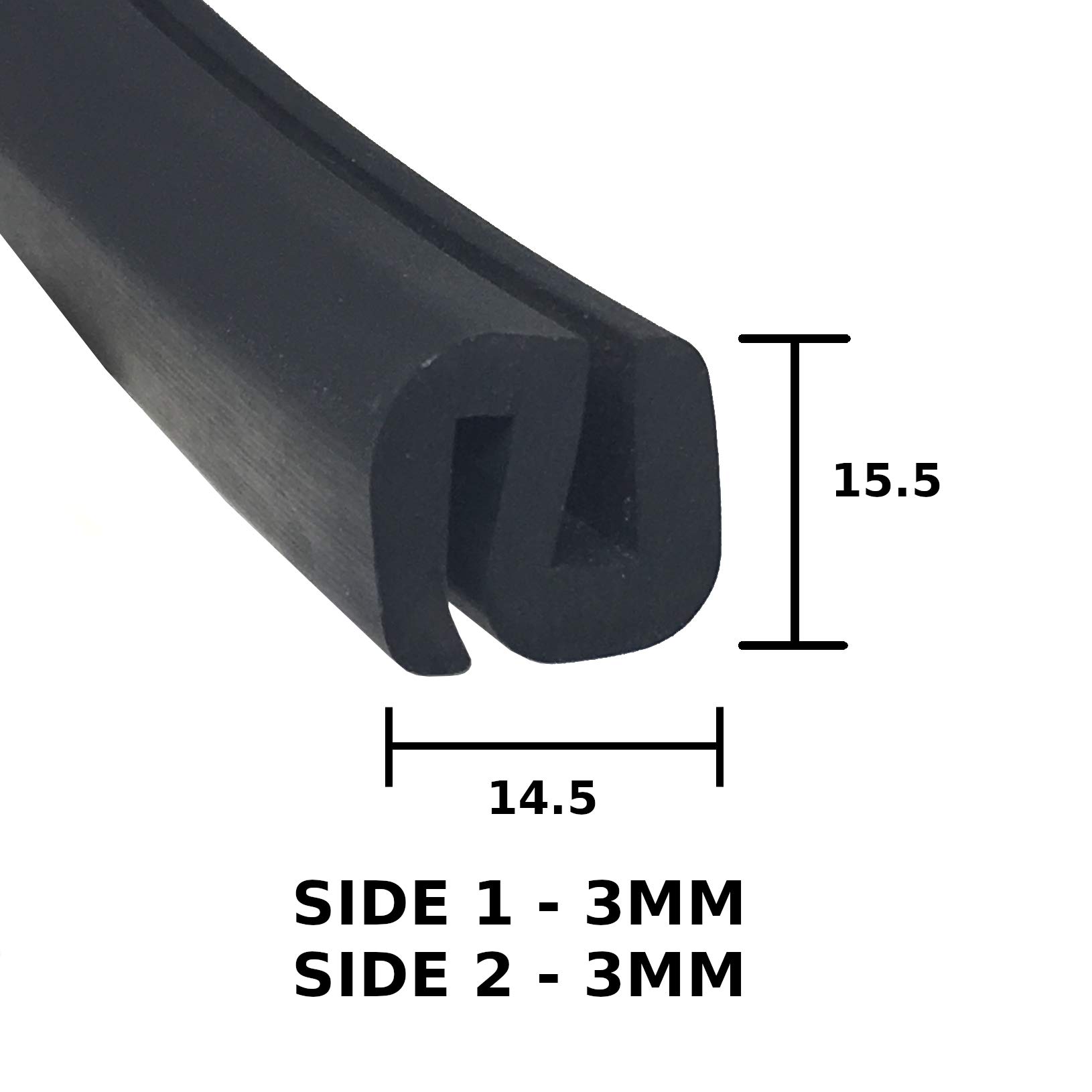 S Shaped rubber window seal 3mm